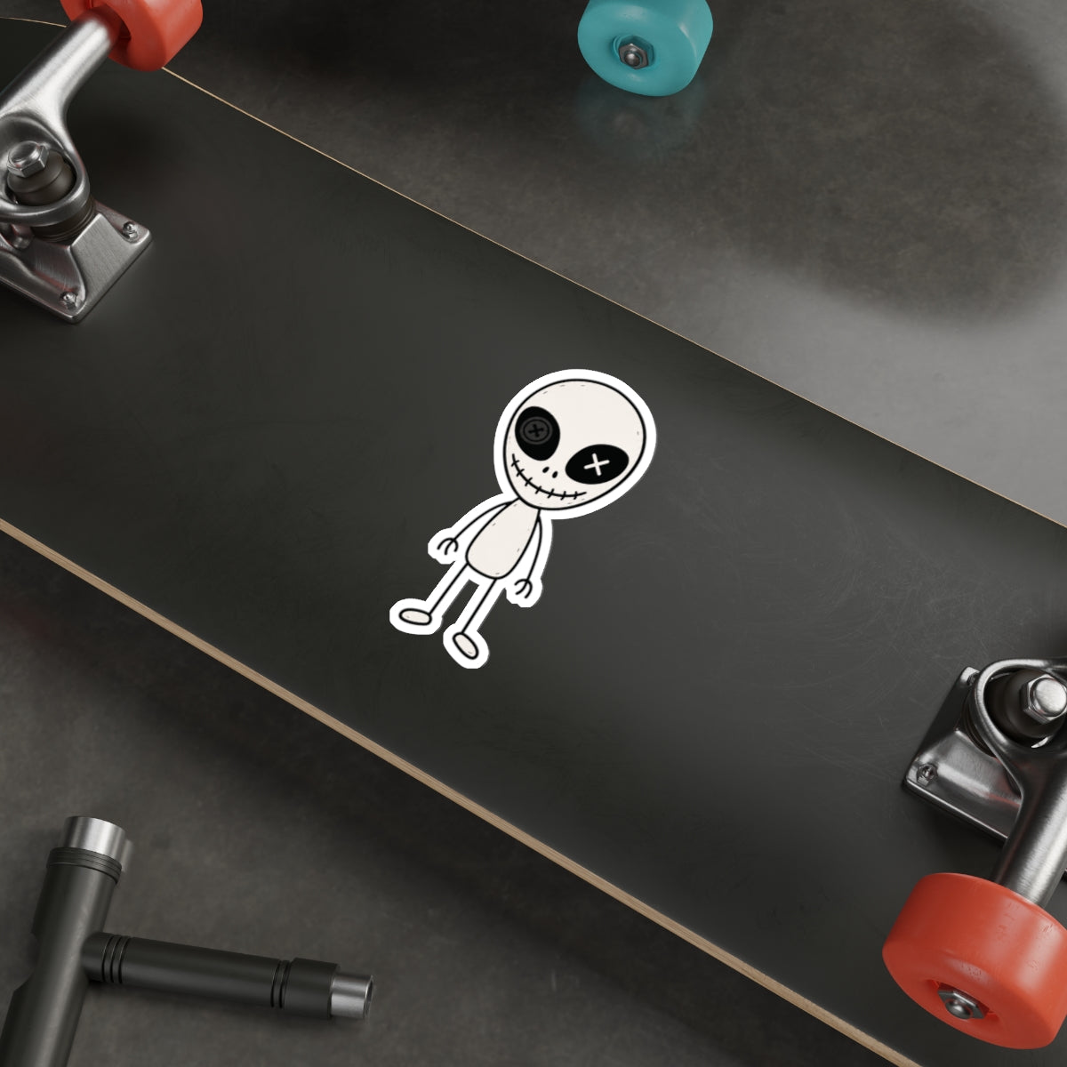 Stick Figure Alien Sticker