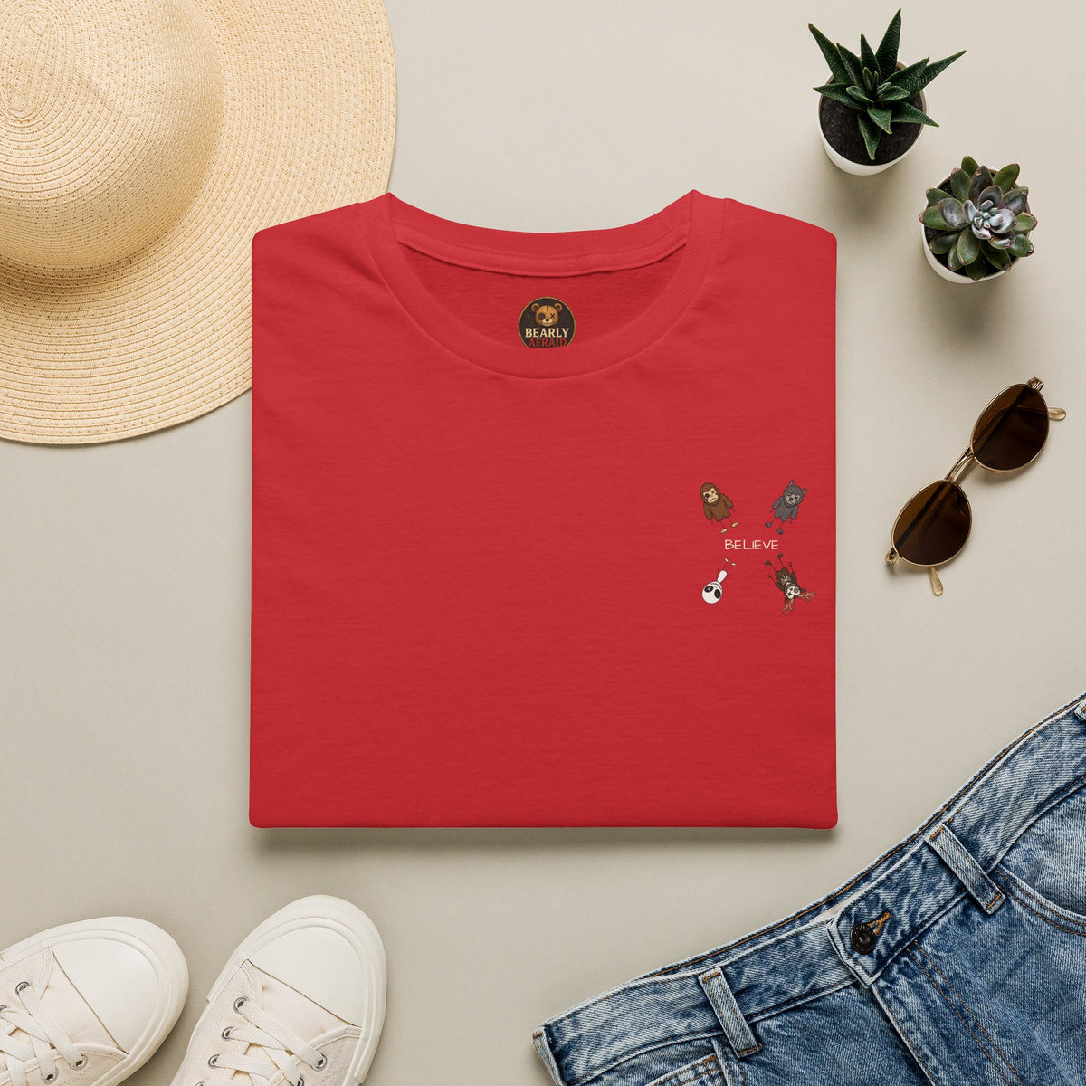 Stick Figure Believe Left Chest Tee