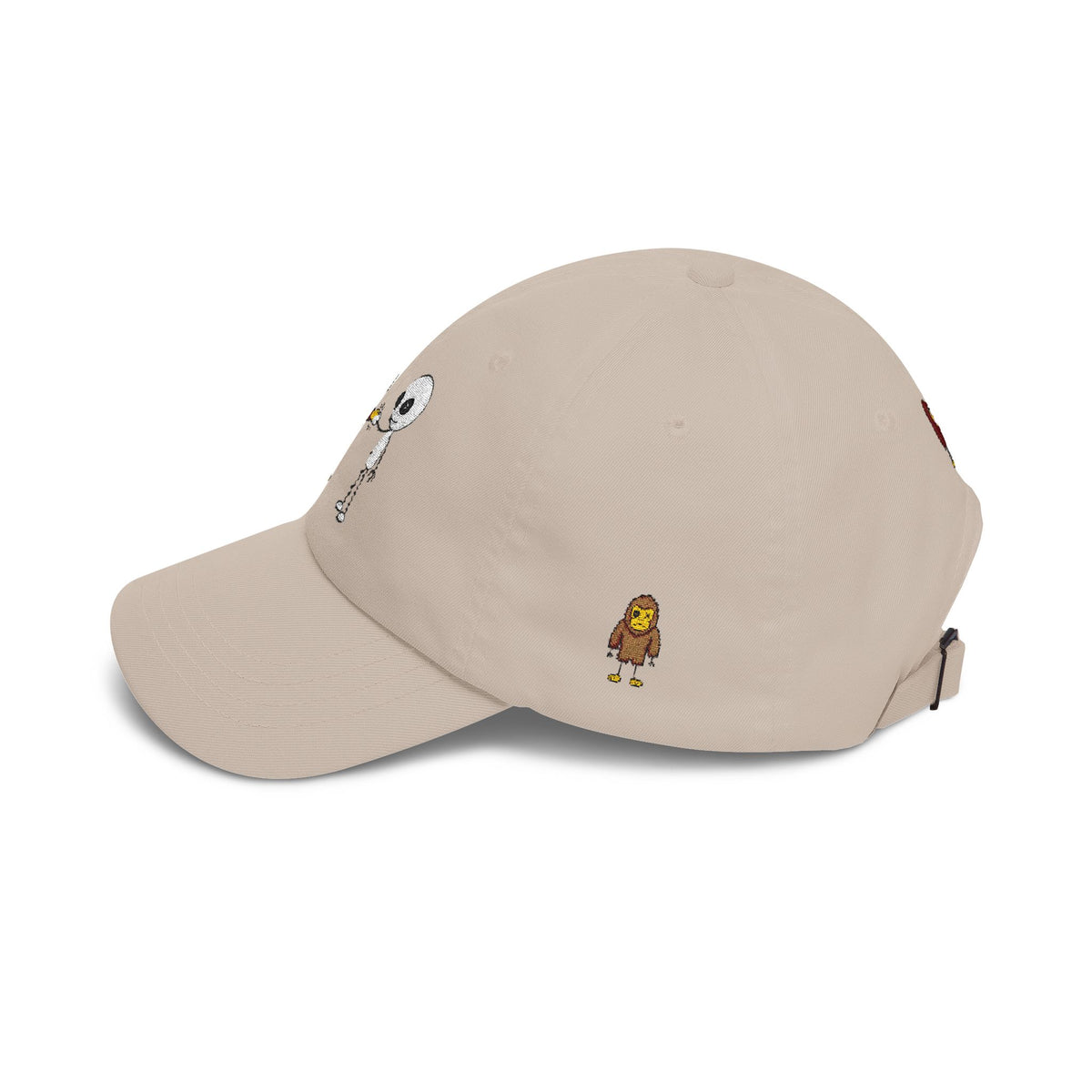 Stick Figure Cryptid Fist Bump Embroidered Cap