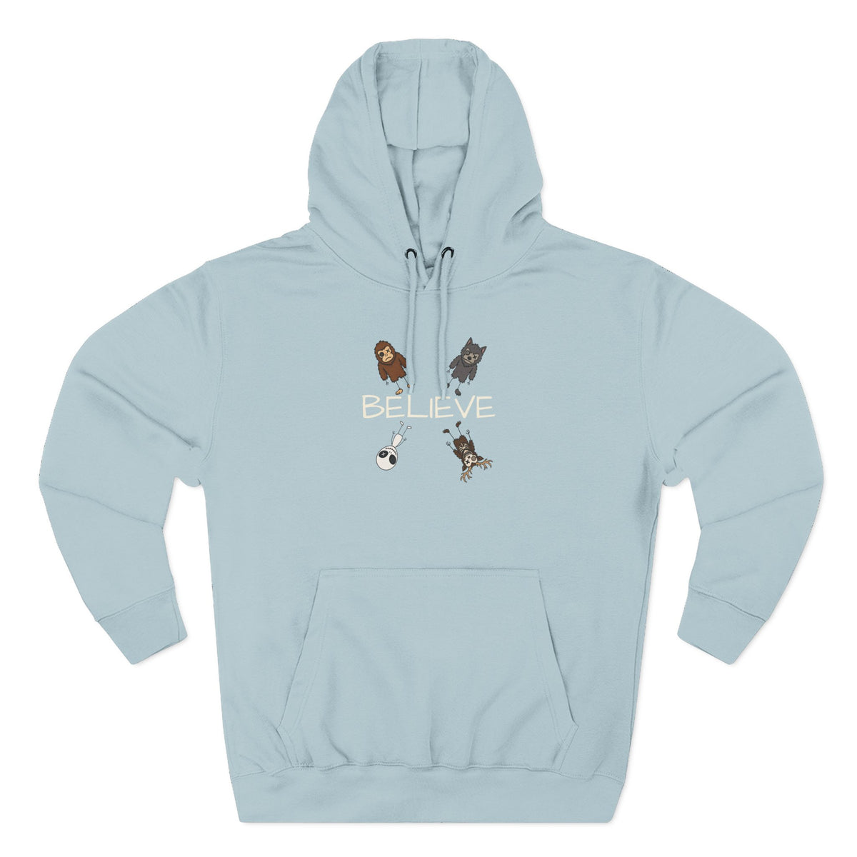 Believe Stick Figure Cryptid Hoodie