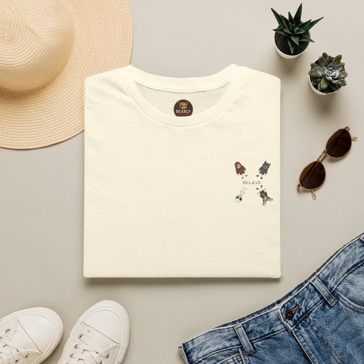 Stick Figure Believe Left Chest Tee