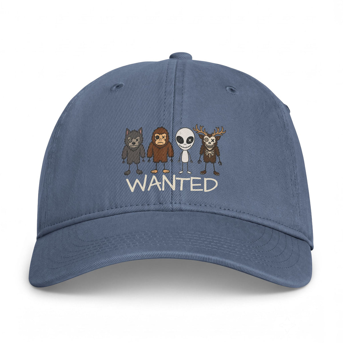 Stick Figure Wanted Washed Dad Hat
