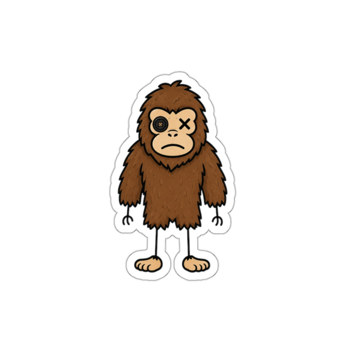 Stick Figure Bigfoot Sticker