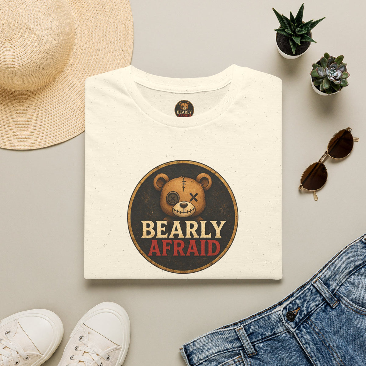 Bearly Afraid Mid Chest Tee