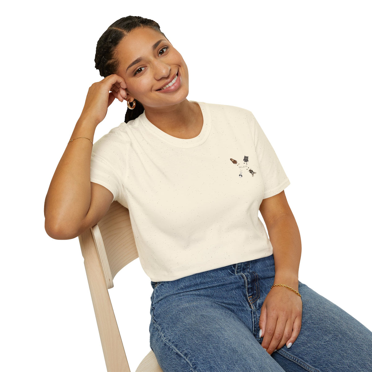 Stick Figure Believe Left Chest Tee