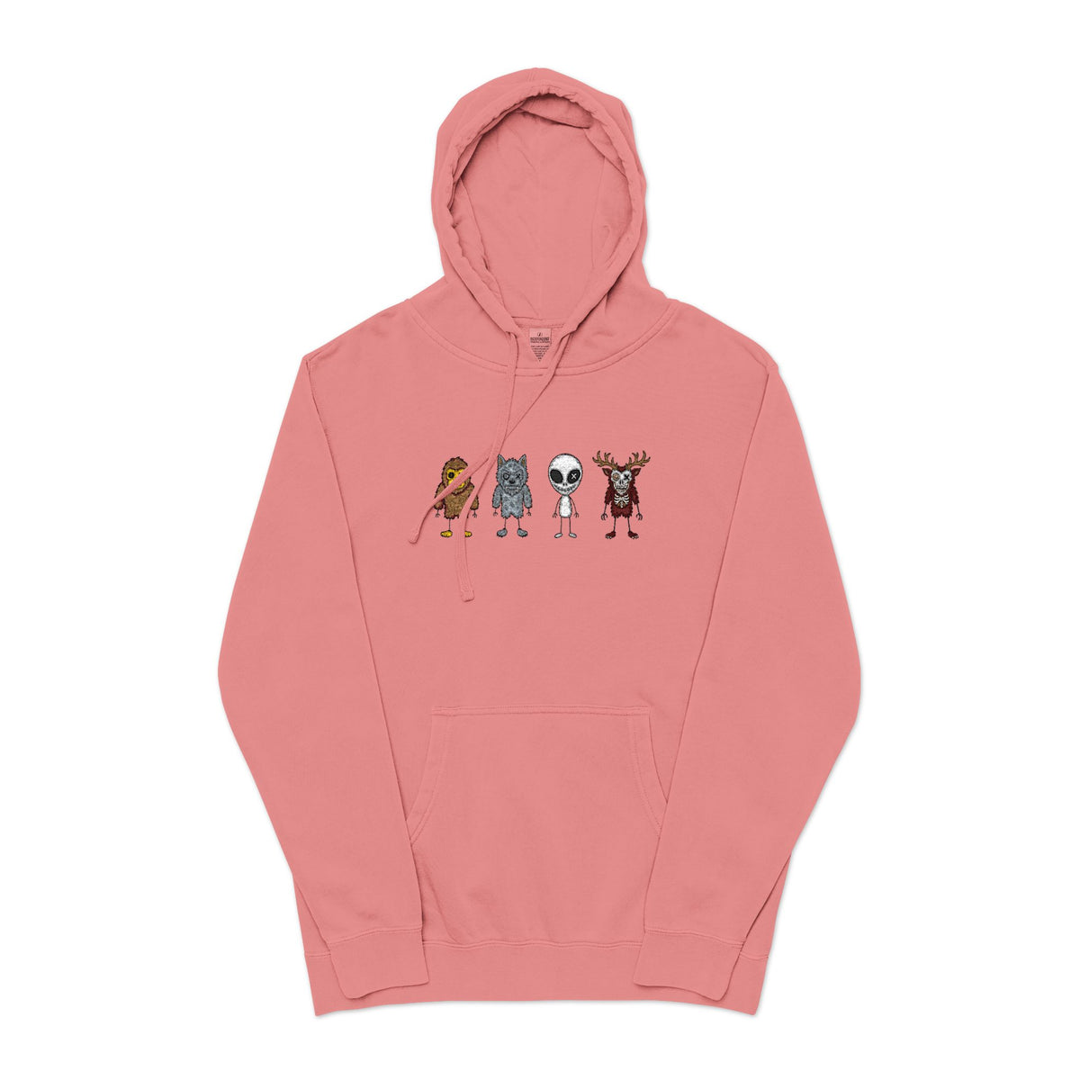 Stick Figure Lineup Pigment-Dyed Hoodie