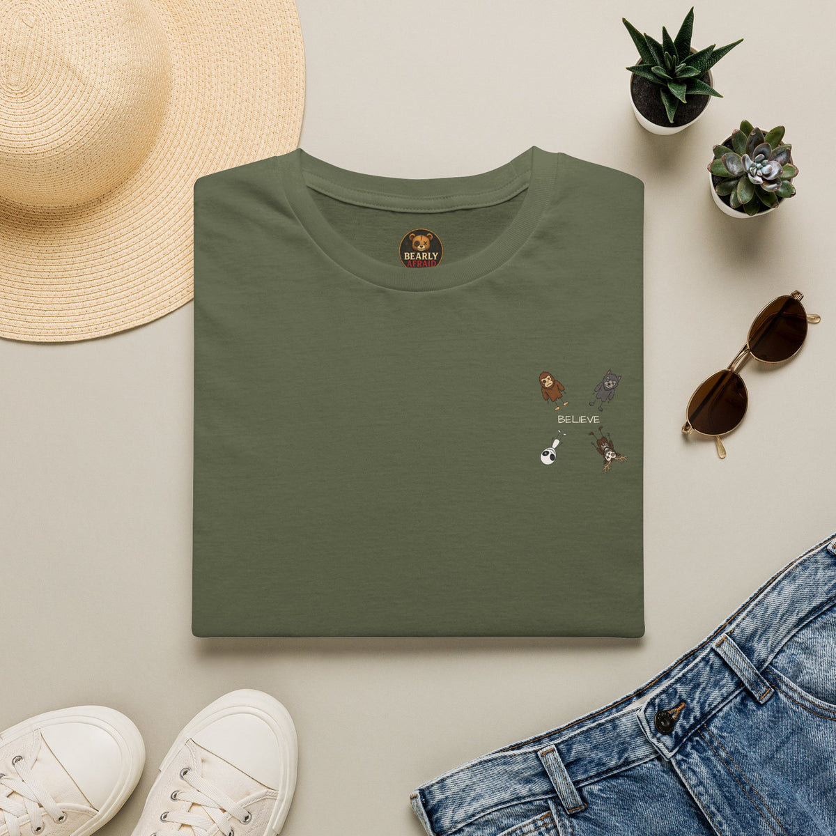 Stick Figure Believe Left Chest Tee