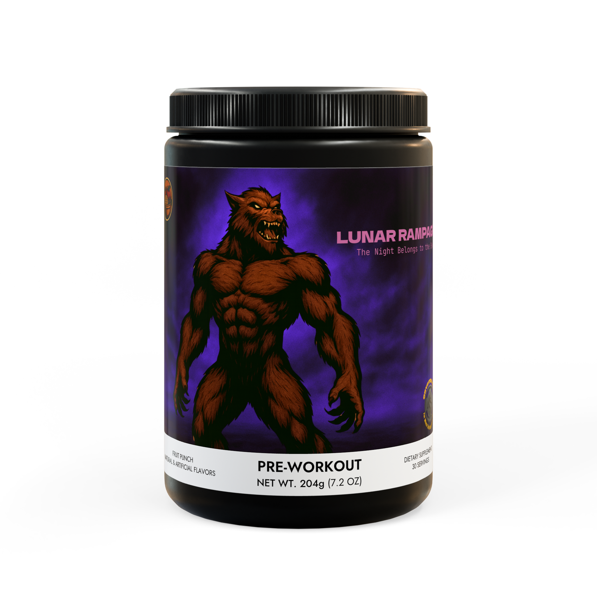 Cryptid Core "LUNAR RAMPAGE" Pre-Workout Supplement, Fruit Punch (204g, 7.1oz)