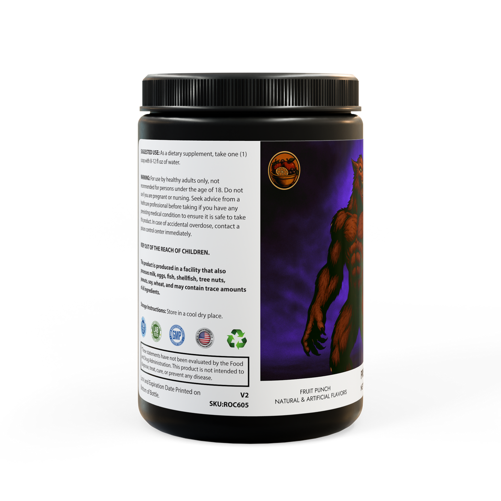 Cryptid Core "LUNAR RAMPAGE" Pre-Workout Supplement, Fruit Punch (204g, 7.1oz)